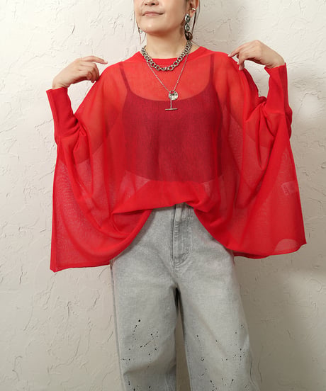 Sheer dolman knit