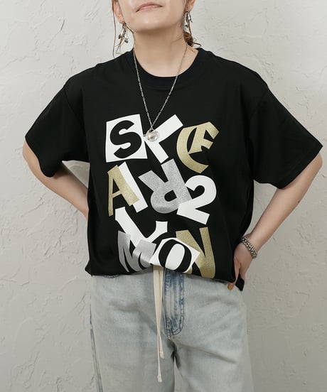 Randam foil print logo t  ラスト1点！