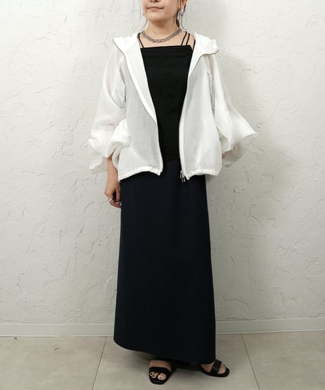 Linen blend frill foodie blouson