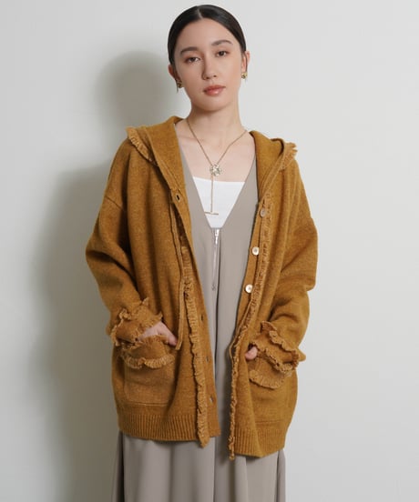 【CYAN tokyo】　ご予約  トリムフリンジニットフーディ