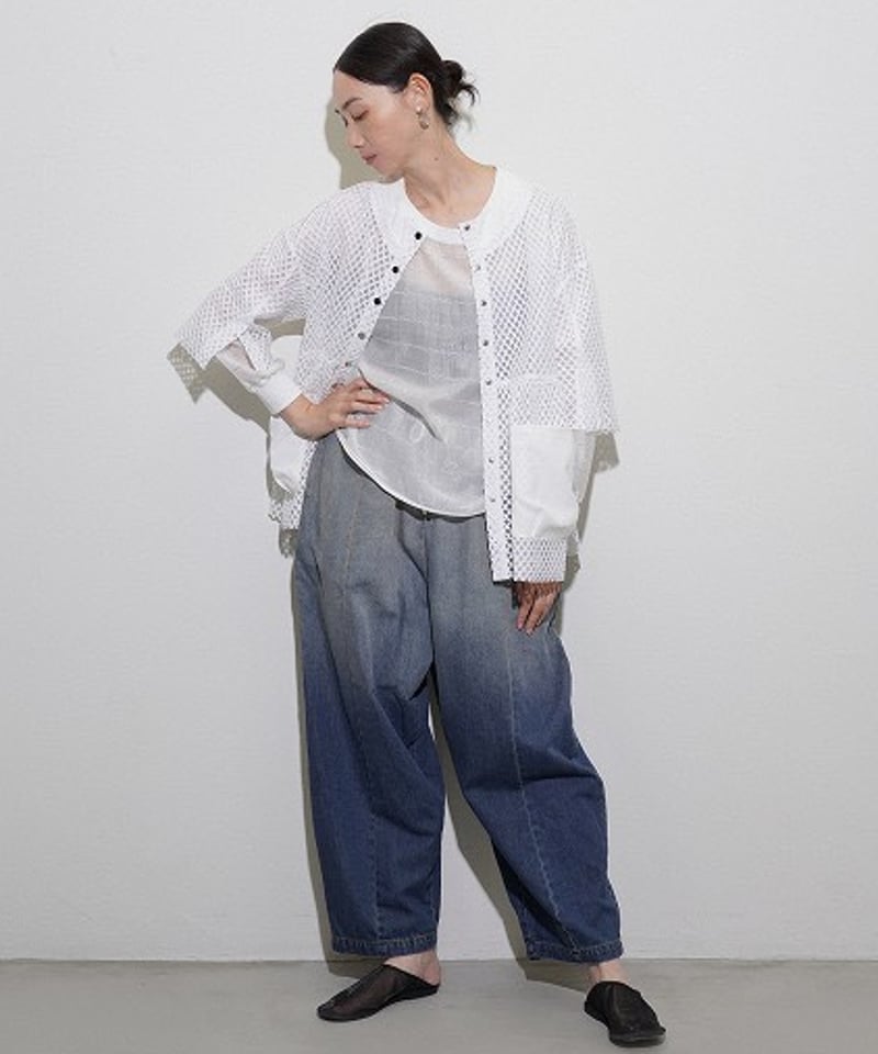 グローンインザサン CANCLINI　リネンジャケット　ブルー　日本製　サイズ2 COLONY CLOTHING / ALBINI リネン プールサイドシャツ / CC2401