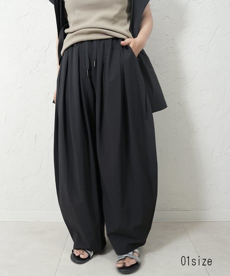 Stretch  nylon tuckpants　【ラスト1点】