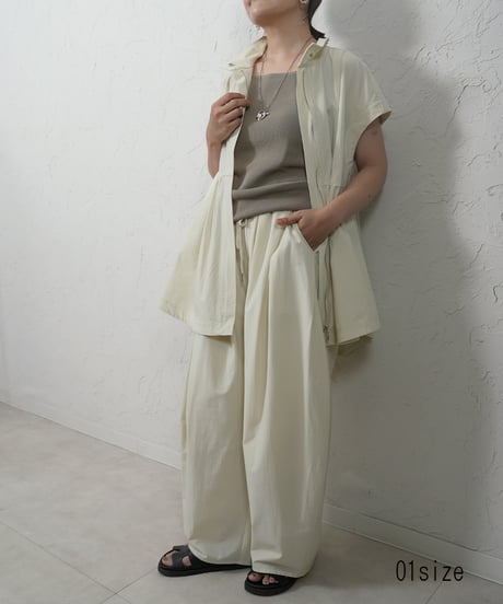 Stretch  nylon tuckpants　【ラスト1点】