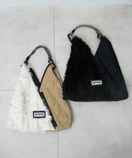 【Risley×outdoor】quilting fur triangle bag M ラスト2点！