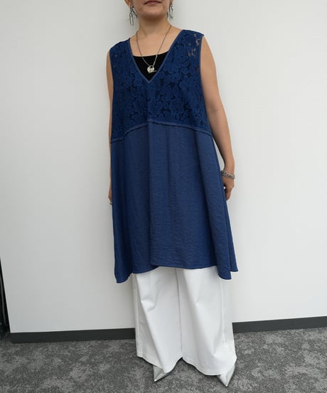 Side slit race combi tunic【ラスト1点】