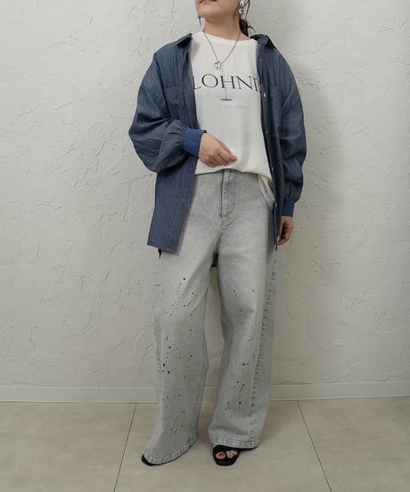 Sheer denim snap button　shirt【残り僅か！】