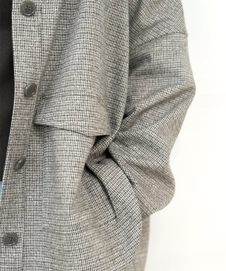 【PASSIONE】　ご予約   WOOLLET　チェックVネックカーディガン