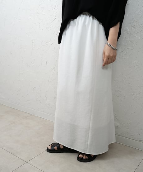 Linen blend soft flare skirt