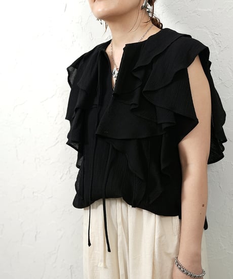 Cotton yoryu frill blouse【ラスト2点】