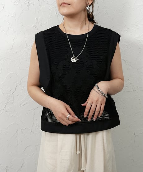 Eyelet race mesh tank【ラスト1点】