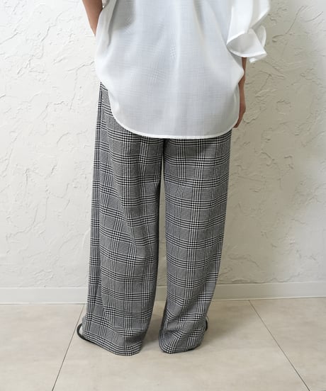 【YENN】　ご予約　再販　PLAID TUCK EASY PT