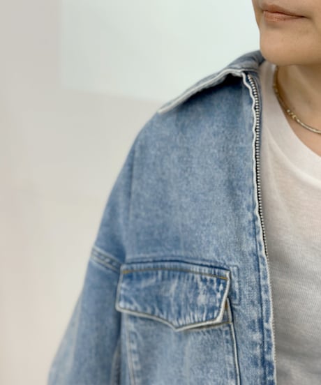 【cafune】ご予約  volume sleeve zip denim jacket