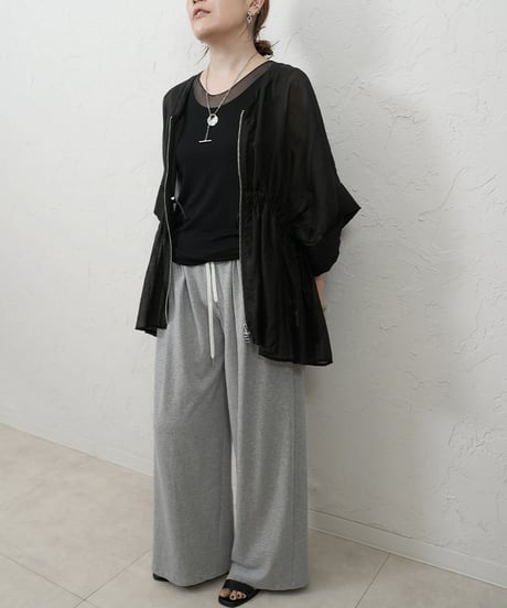 ZIP sheer flare cardigan