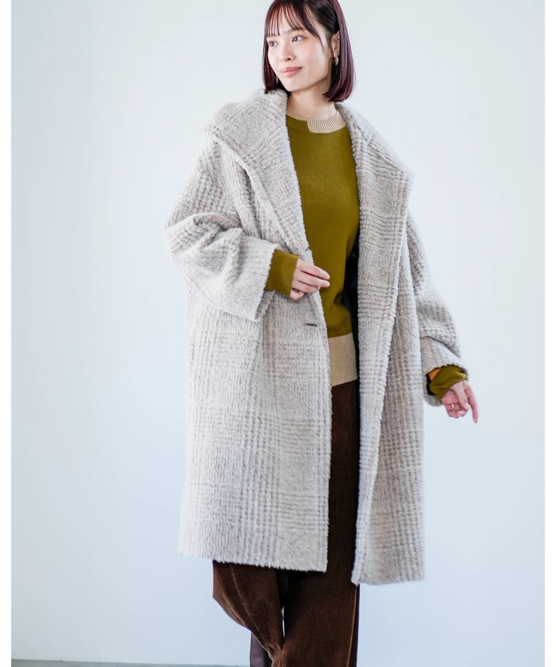 Lallia Mu】 ご予約 ビッグカラーチェックコート | select shop Liren