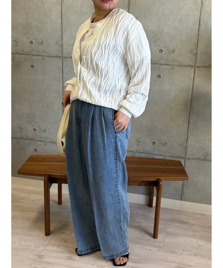 【ROSIEE】　ご予約  テンセルデニムタックパンツ