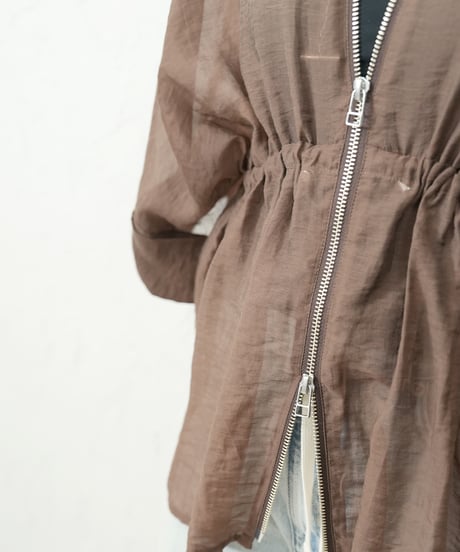 ZIP sheer flare cardigan