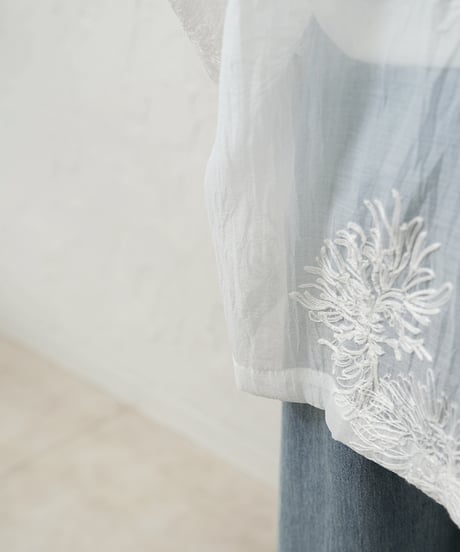 Sheer embroidery shirt【ラスト2点】