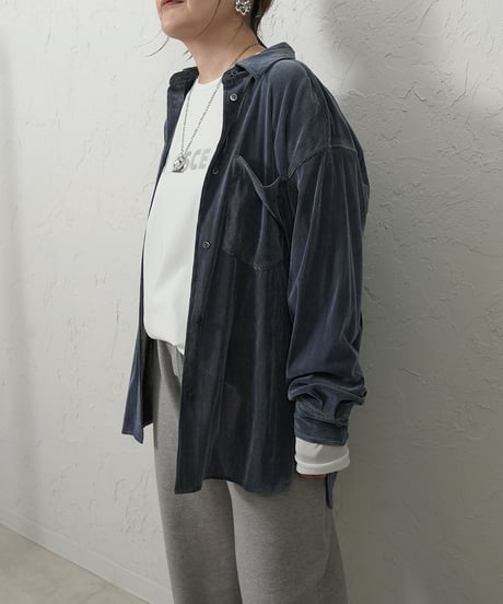 Sheer flocky stripe shirt 残り僅か！
