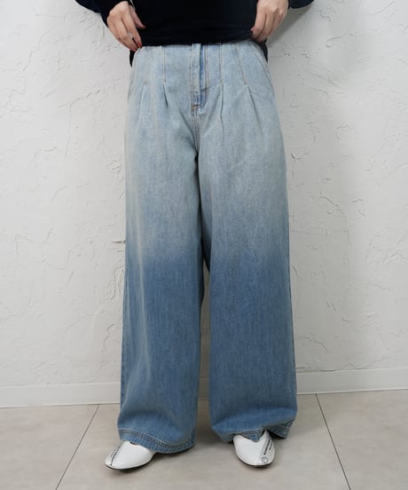 【CYAN TOKYO×Liren別注size】 Gradation Wide Denim Pants