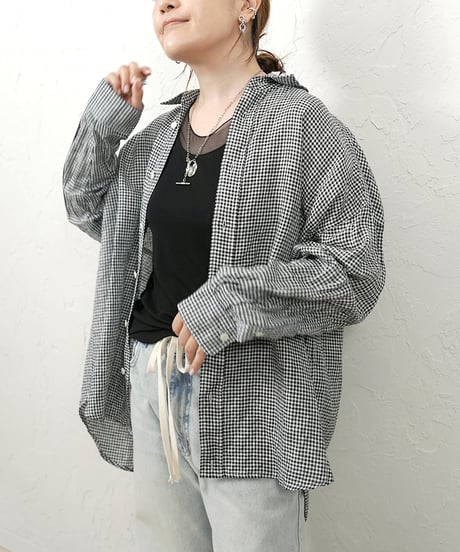 French linen 2WAY SHIRT