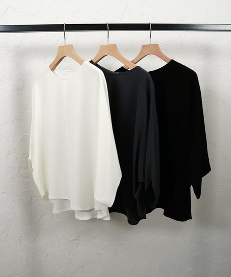 Georgette　poncho　blouse【Charcoalラスト1点】