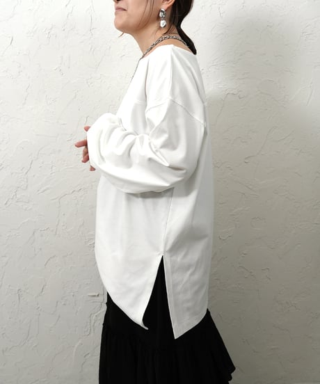 Boat neck　long tee