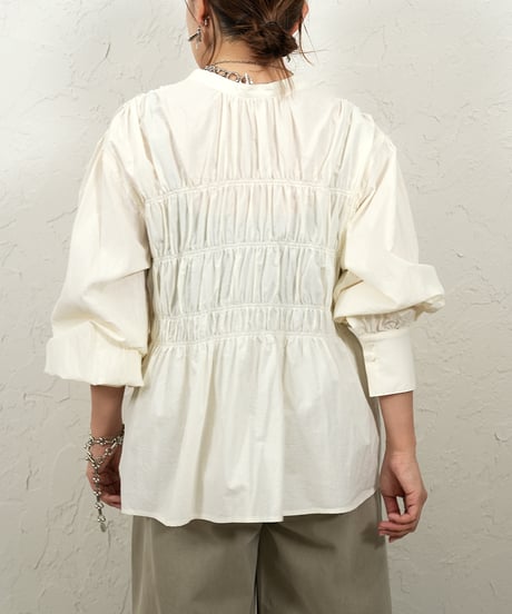 Cotton shirring blouse【残り僅か！】