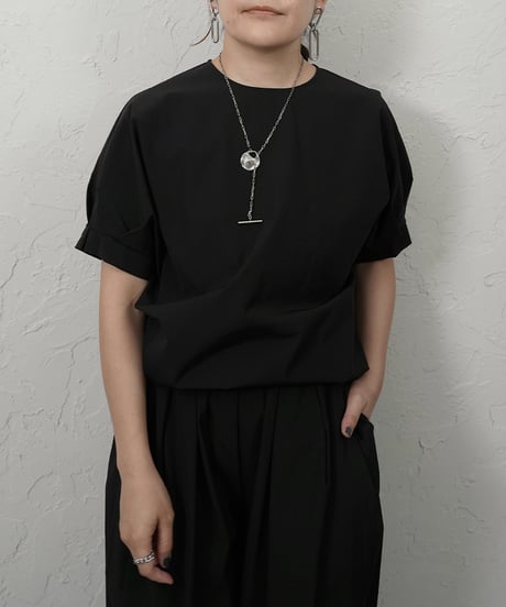 Cool touch fabric  blouse【beige,charcoalラスト2点】