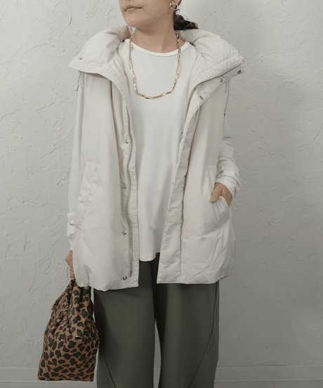 2way hoodie  down vest