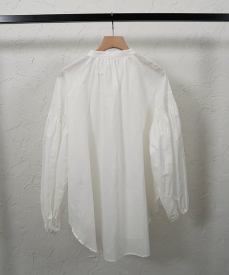 Cotton linen gather sleeve shirt【ラスト1点】