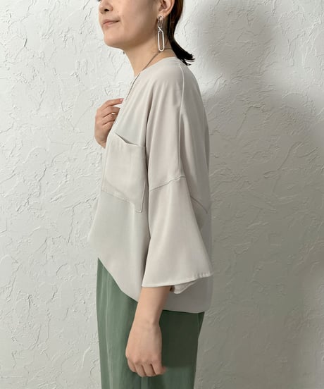Powder georgette halfsleeve pullover【ラスト1点】