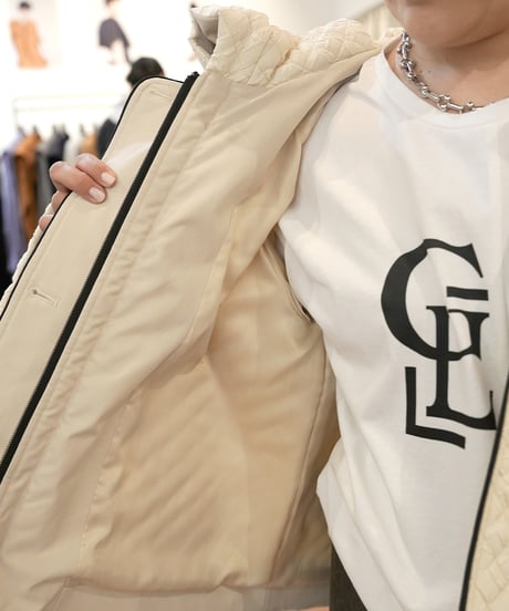 【Lallia Mu】　ご予約  エンボスキルティングジャケットコート
