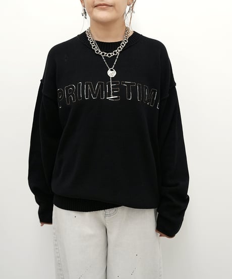 【ayene】　ご予約  ステッチ刺繍ボンディングプルオーバー