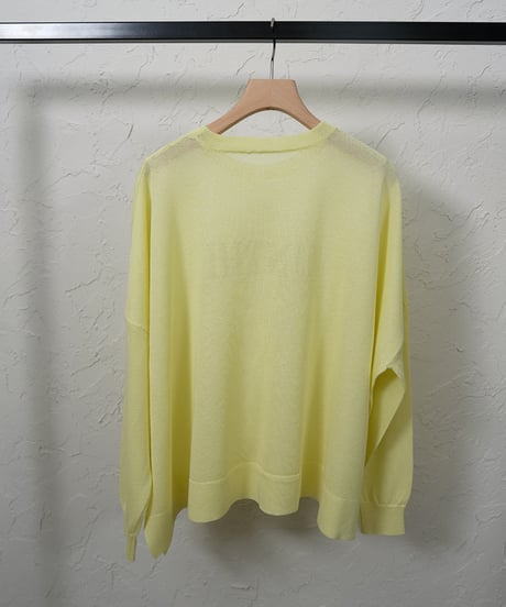 Linen blend sheer logo knit