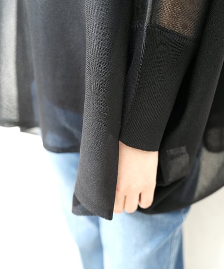 Logo sheer dolman knit 【Whiteラスト2点】