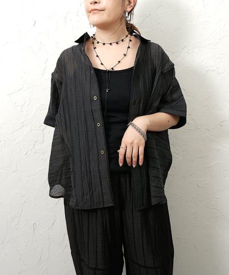 Tencel line rase stripe shirt【ラスト1点】