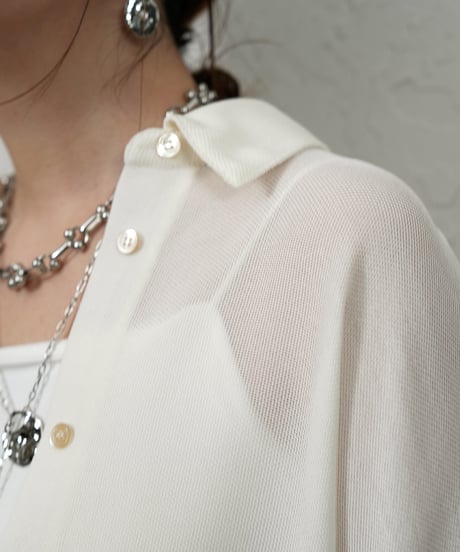 Mesh shirt【White,beigeラスト1点】