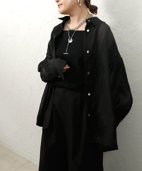 Sheer embroidery shirt【ラスト2点】