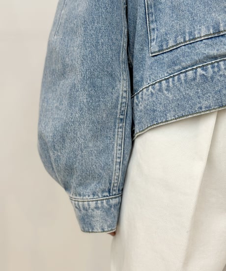【cafune】ご予約  volume sleeve zip denim jacket