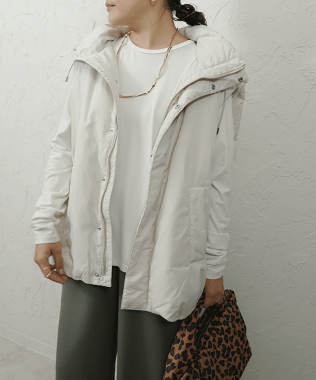 2way hoodie  down vest
