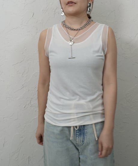 ご予約　再再再販！sheer switching tank