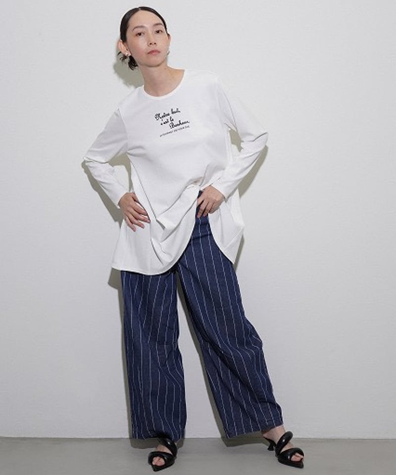 CYAN tokyo】 ご予約 フレアチュニックロゴL/S T | select shop