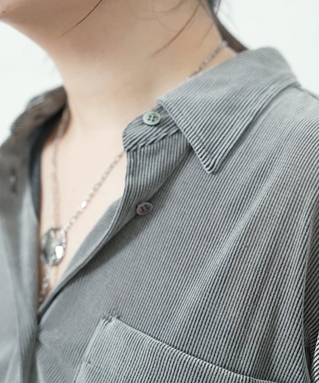 Sheer flocky stripe shirt 残り僅か！