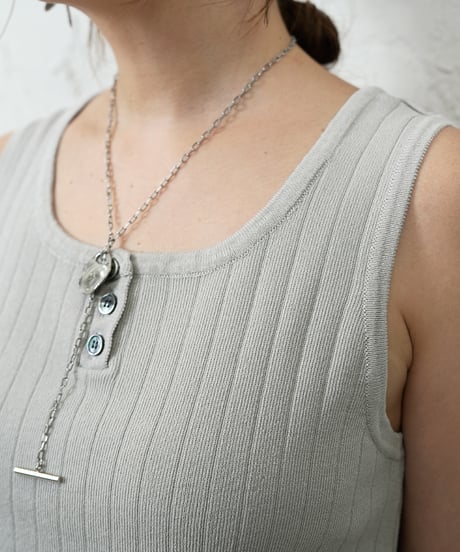 Henry neck rib knit tank