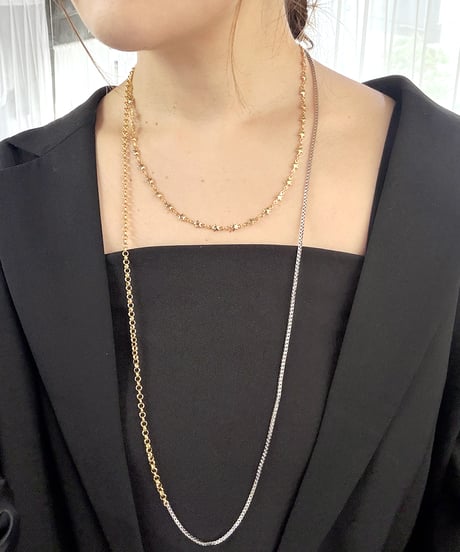 Mix chain heart mantel necklace