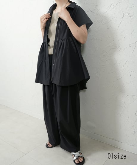 Stretch  nylon tuckpants　【ラスト1点】