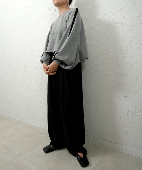 Stretch chiffon volume pants