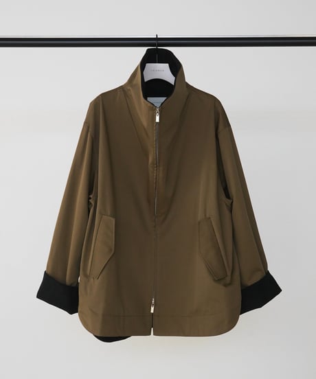 Stand big collar blouson