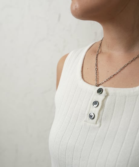 Henry neck rib knit tank