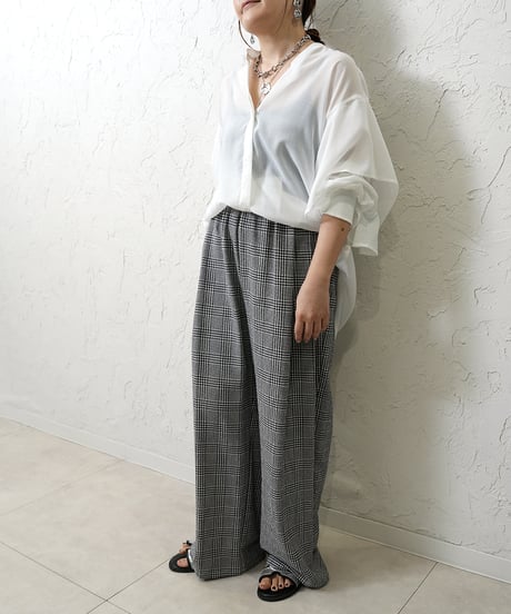 【YENN】　ご予約　再販　PLAID TUCK EASY PT